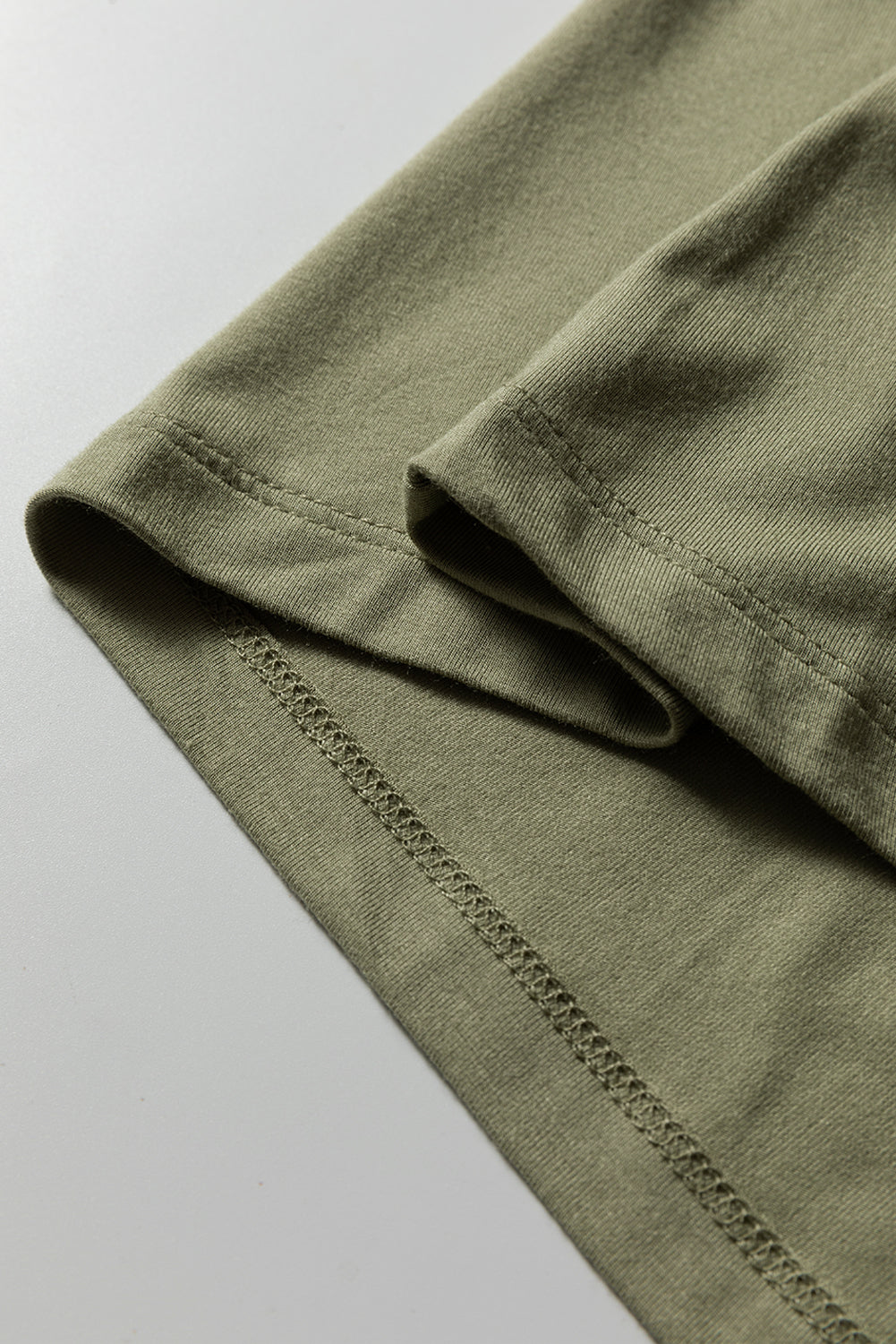 Laurel Green Solid Color Long Sleeve Fitted Top