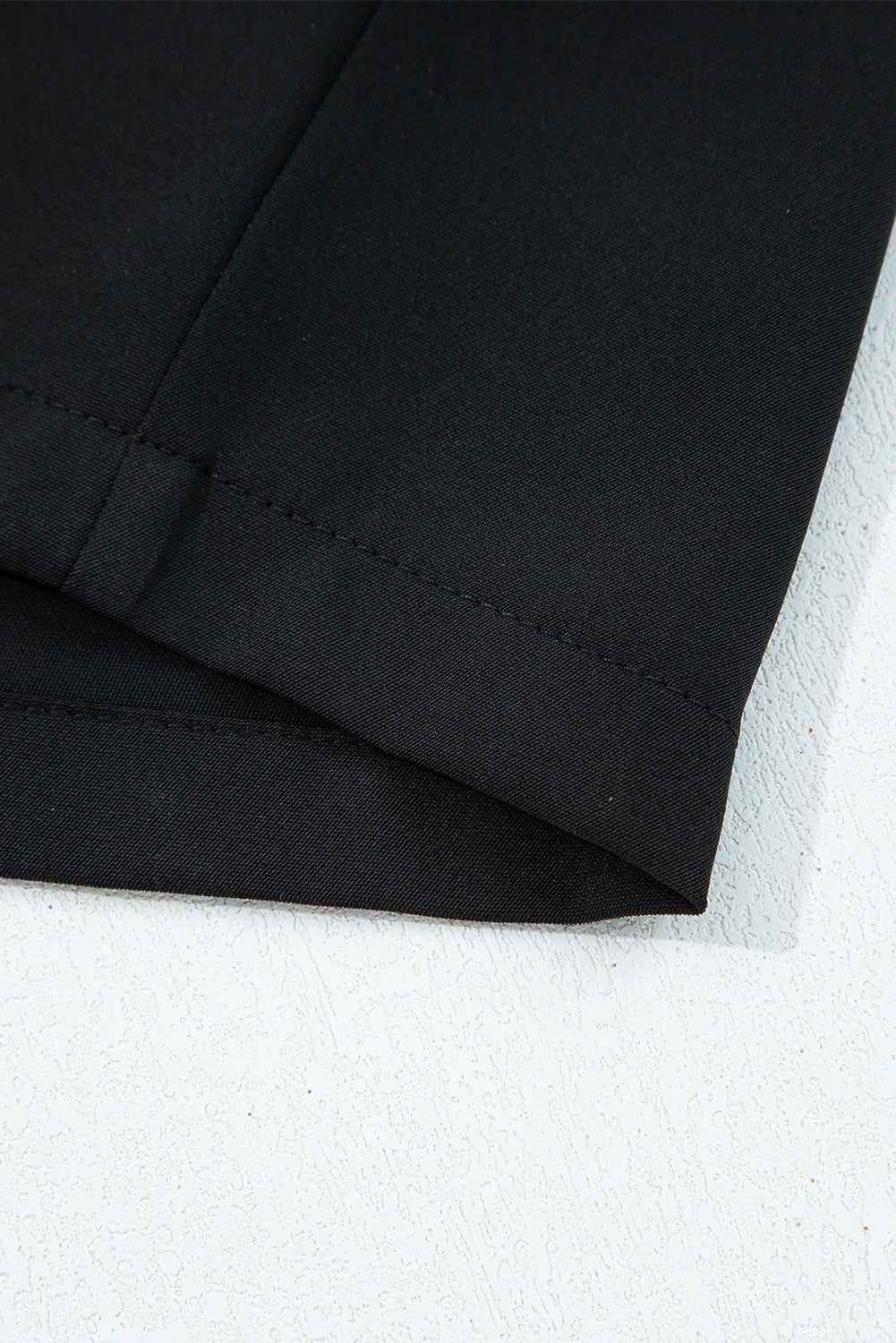 Black Pleated Detail Pull On High Elastic Waist Loose Straight Pants