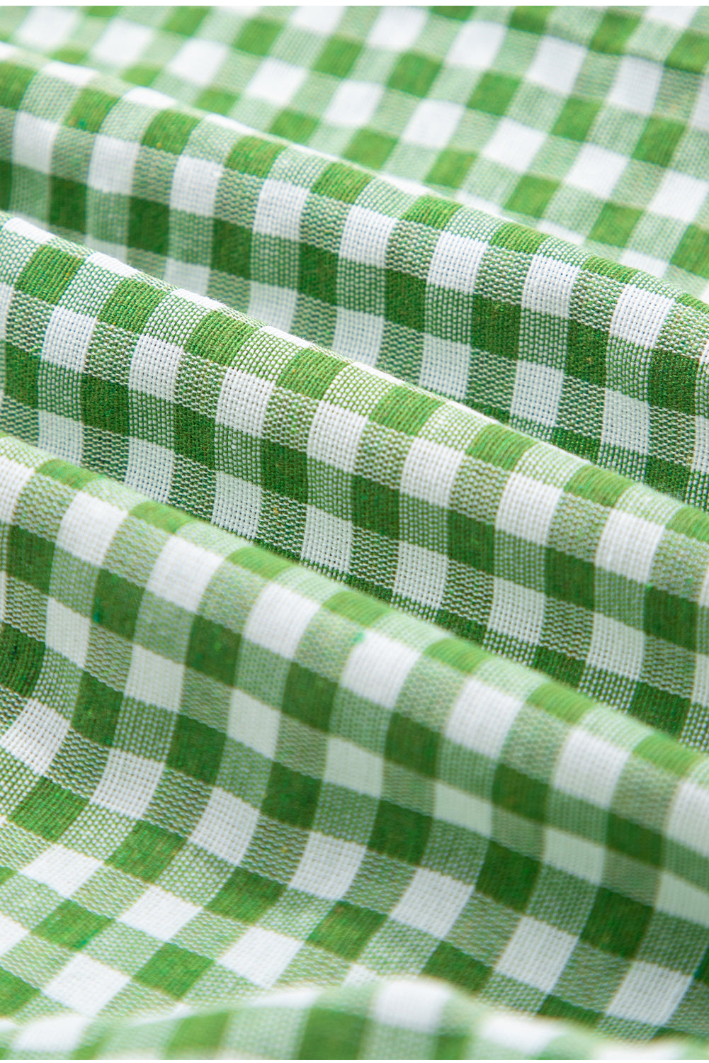 Fern Green Gingham Printed High Waist Shorts