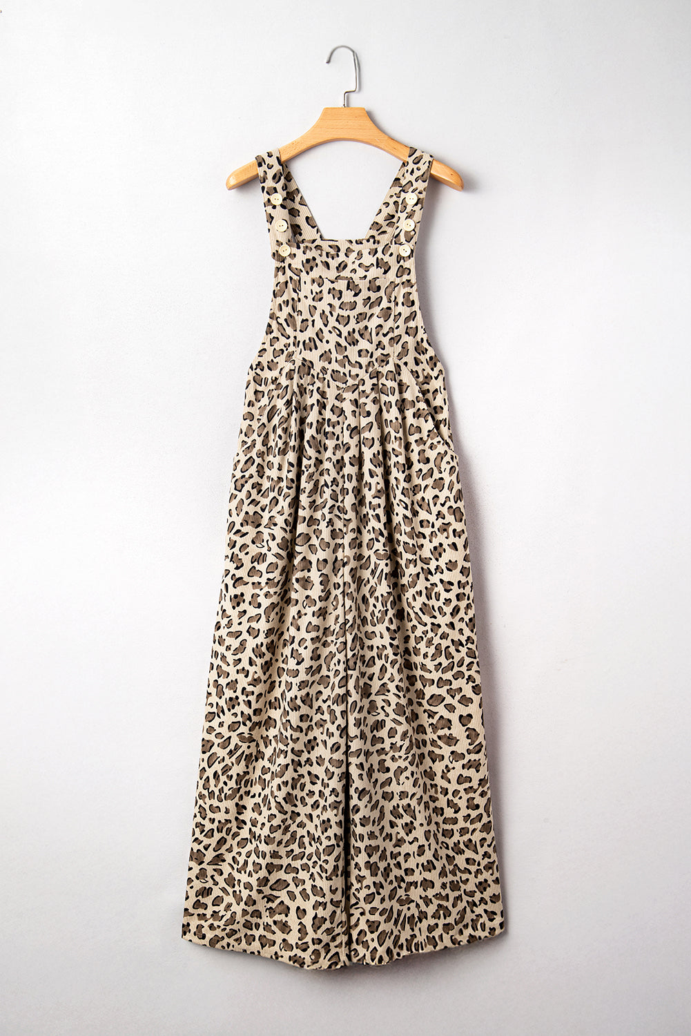 Brown Leopard Bib Wide Leg Jumpsuit