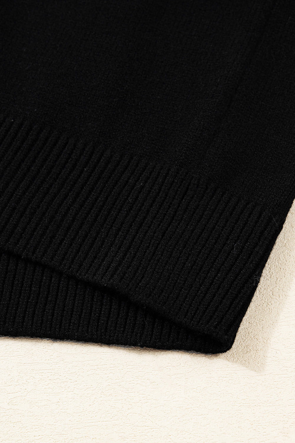 Black Colorblock Crew Neck Drop Shoulder Sweater